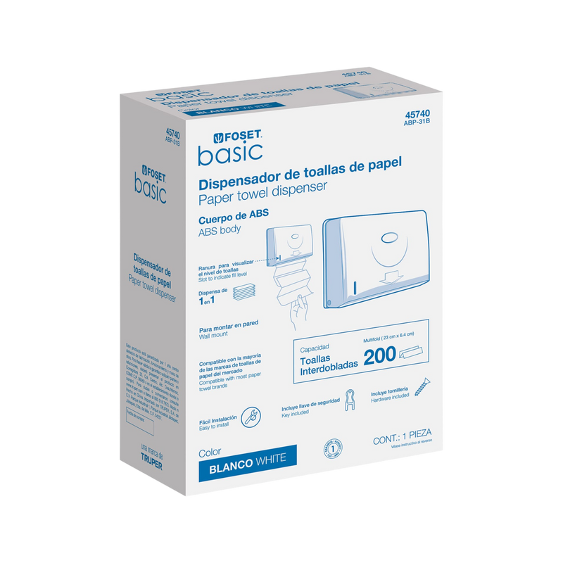 DISPENSADOR JUNIOR P/TOALLAS DE PAPEL BCO
