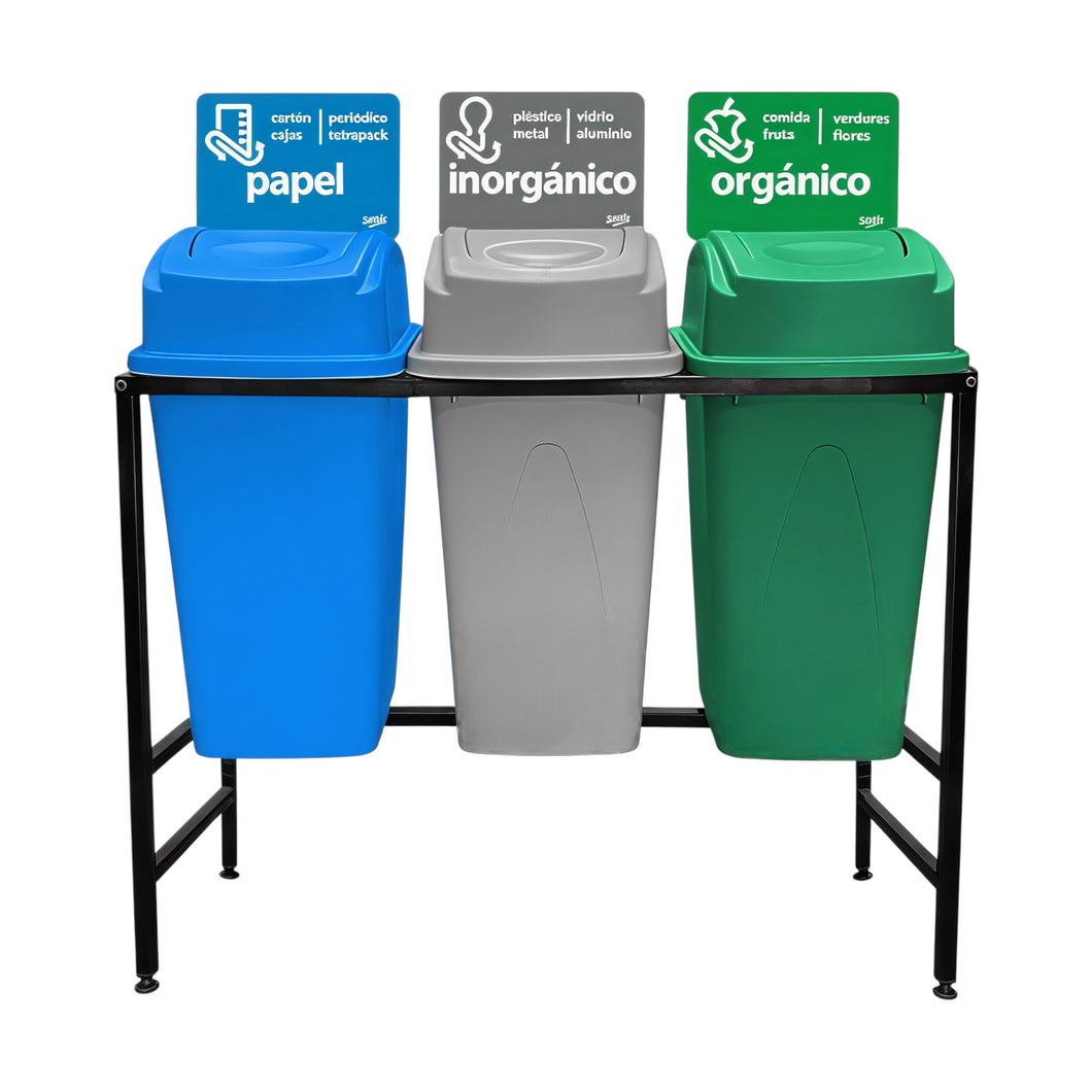 CENTRO SEPARACION BASURA 3X65L BALANCIN LATERAL