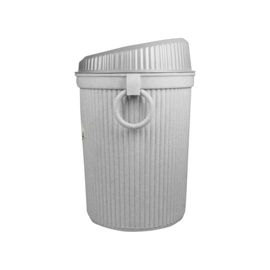 CESTO CHICO TAPA OVAL GRIS