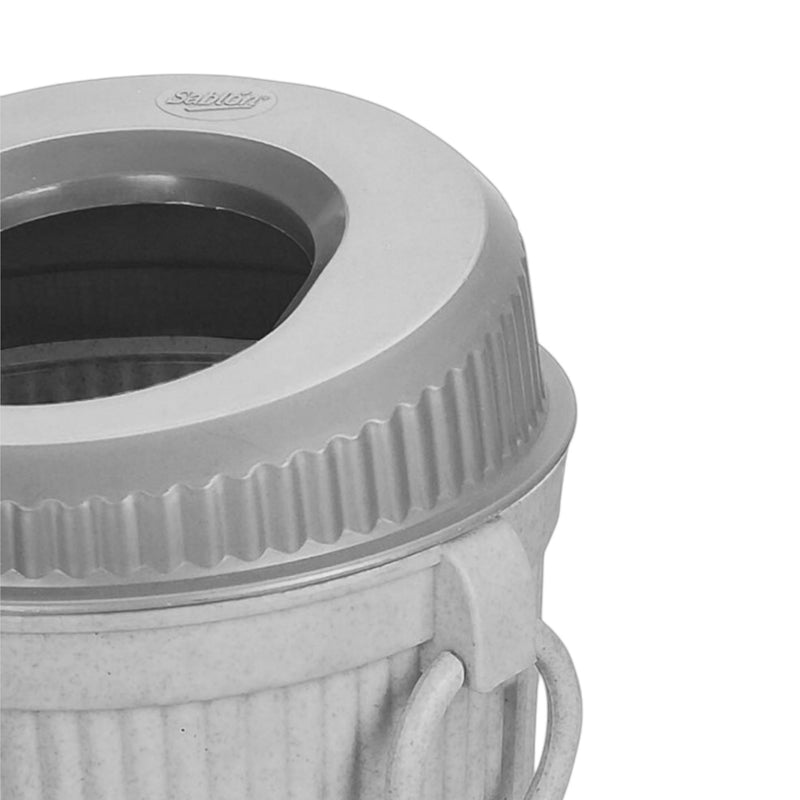 CESTO CHICO TAPA OVAL GRIS