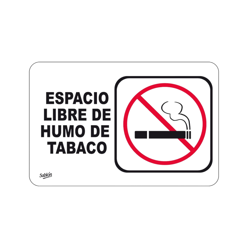 SEÑAL ESPACIO LIBRE DE TABACO 22.8x15.2