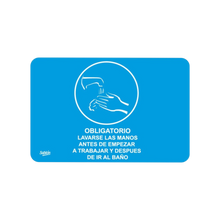 Cargar imagen en el visor de la galería, SEÑAL OBLIG LAVAR MANOS 23x15 CM

