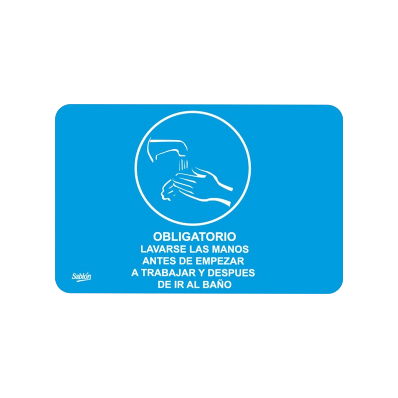 SEÑAL OBLIG LAVAR MANOS 23x15 CM