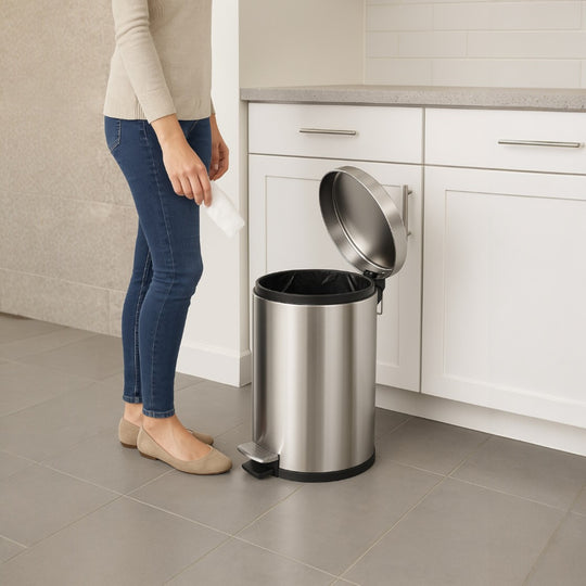 BASURERO INOX PEDAL 12 LT BRASIL PLUS