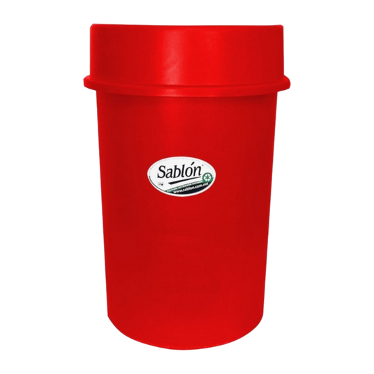 BOTE REDONDO 45 LTS C/TAPA EMBUDO ROJO