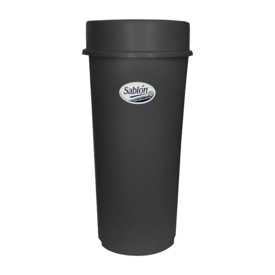 BOTE REDONDO 80 LT C/TAPA EMBUDO NEGRO