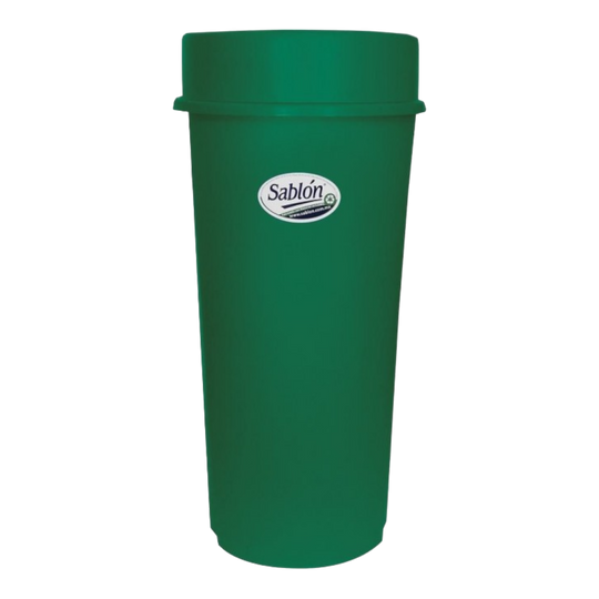 BOTE REDONDO 80 LT C/TAPA EMBUDO VERDE