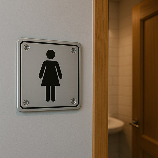 PLACA SEÑALIZACION BAÑO-MUJER