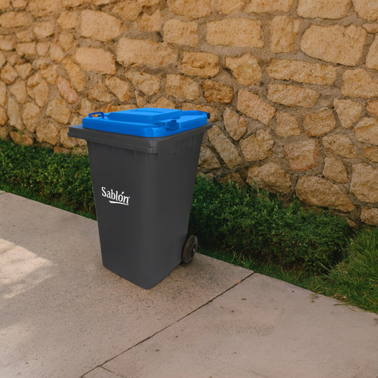 CESTO 240 LTS GRIS TAPA AZUL