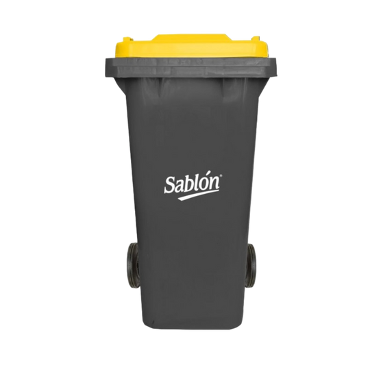 CESTO 120 LT GRIS C/TAPA AMARILLA SIN PEDAL