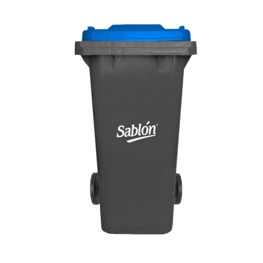 CESTO 120 LT GRIS C/TAPA AZUL SIN PEDAL