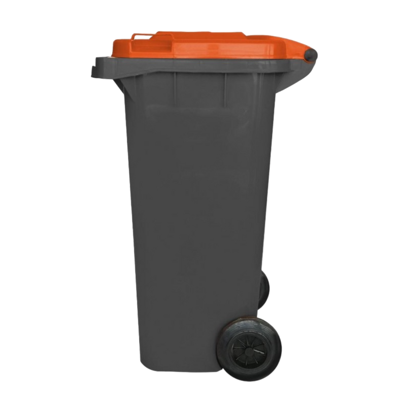CESTO 120 LT GRIS C/TAPA NARANJA SIN PEDAL