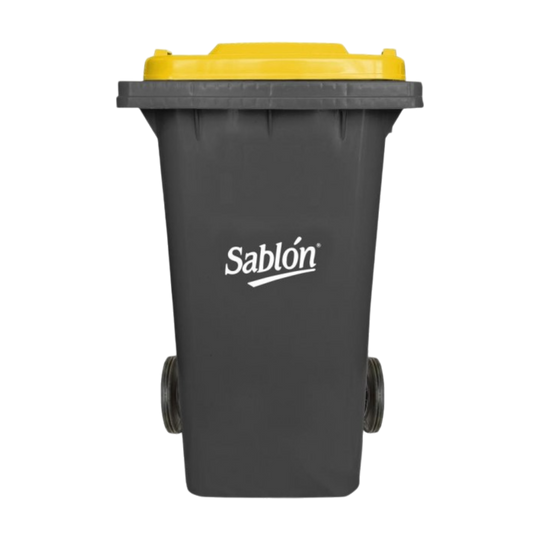 CESTO 240 LT GRIS C/TAPA AMARILLA