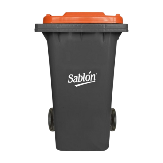 CESTO 240 LTS GRIS C/TAPA NARANJA