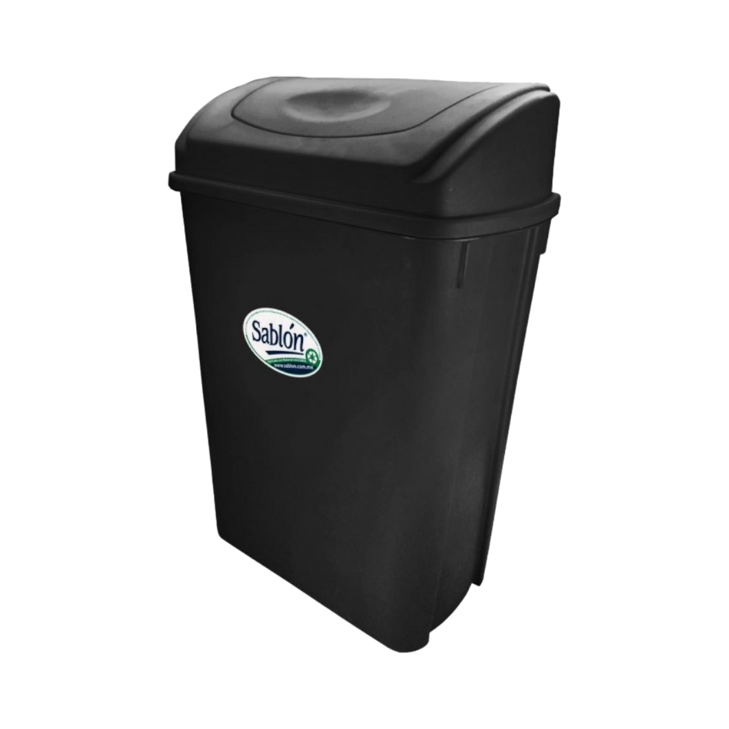 CESTO 42 LT CON TAPA BALANCIN NEGRO