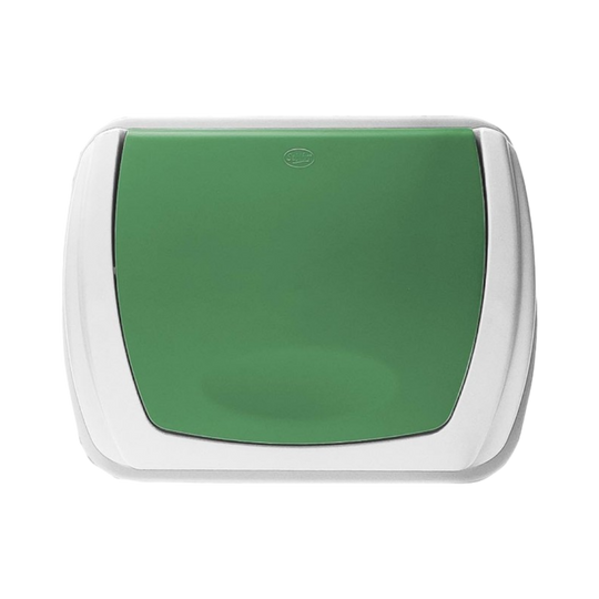 CESTO 80 LT BLANCO C/TAPA BALANCIN  VERDE
