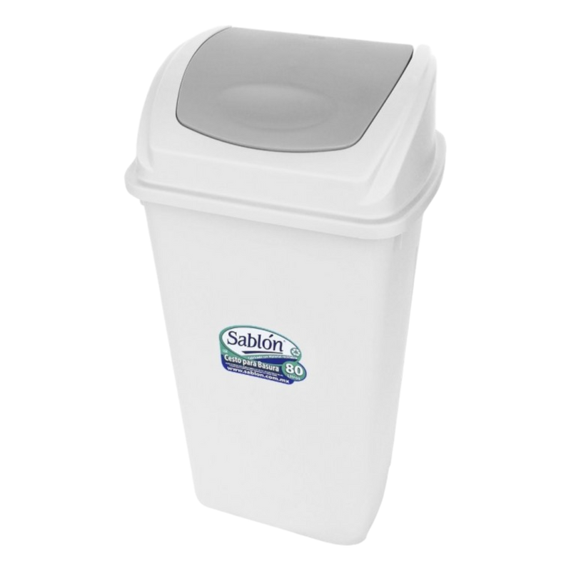 CESTO 80 LT BLANCO C/TAPA BALANCIN GR