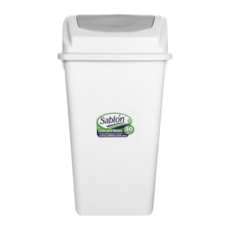 CESTO 80 LT BLANCO C/TAPA BALANCIN GR