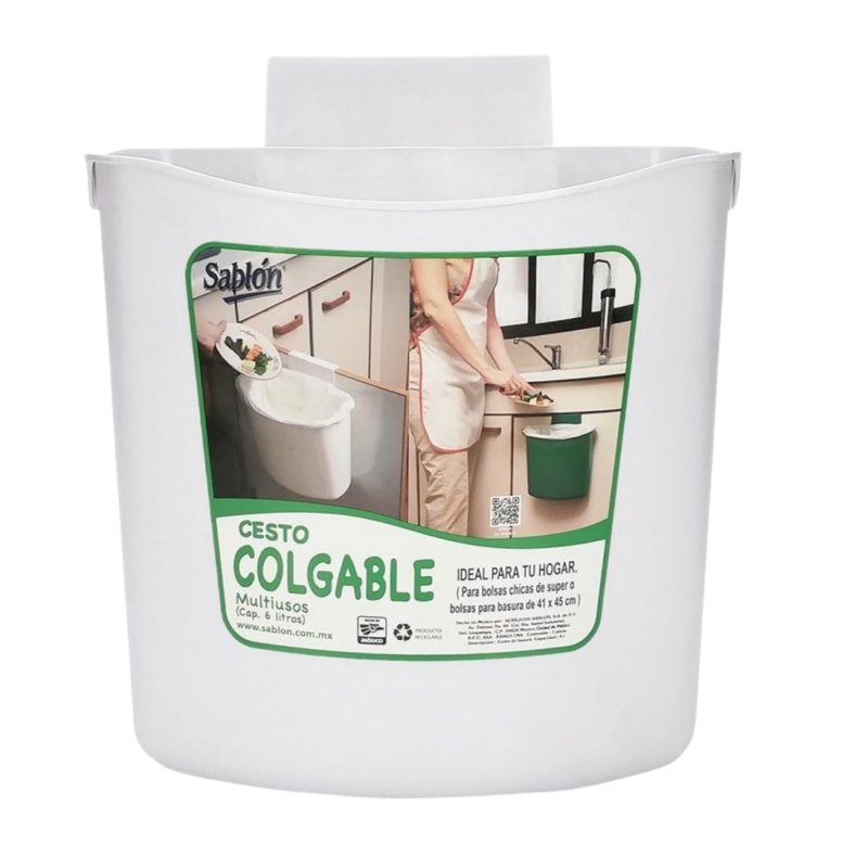 CESTO COLGABLE 6.5 LT BLANCO