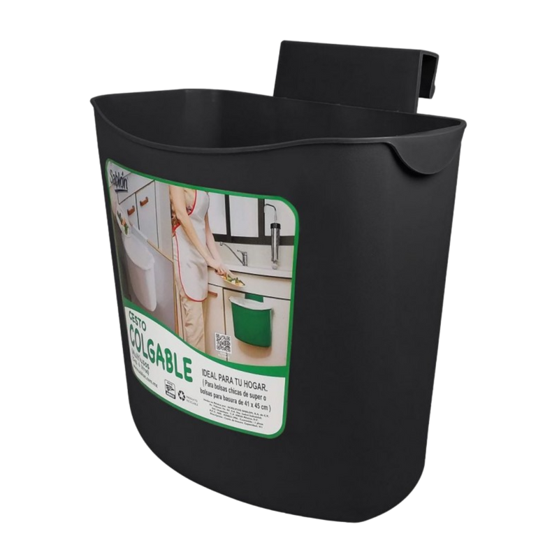 CESTO COLGABLE 6.5 LT NEGRO