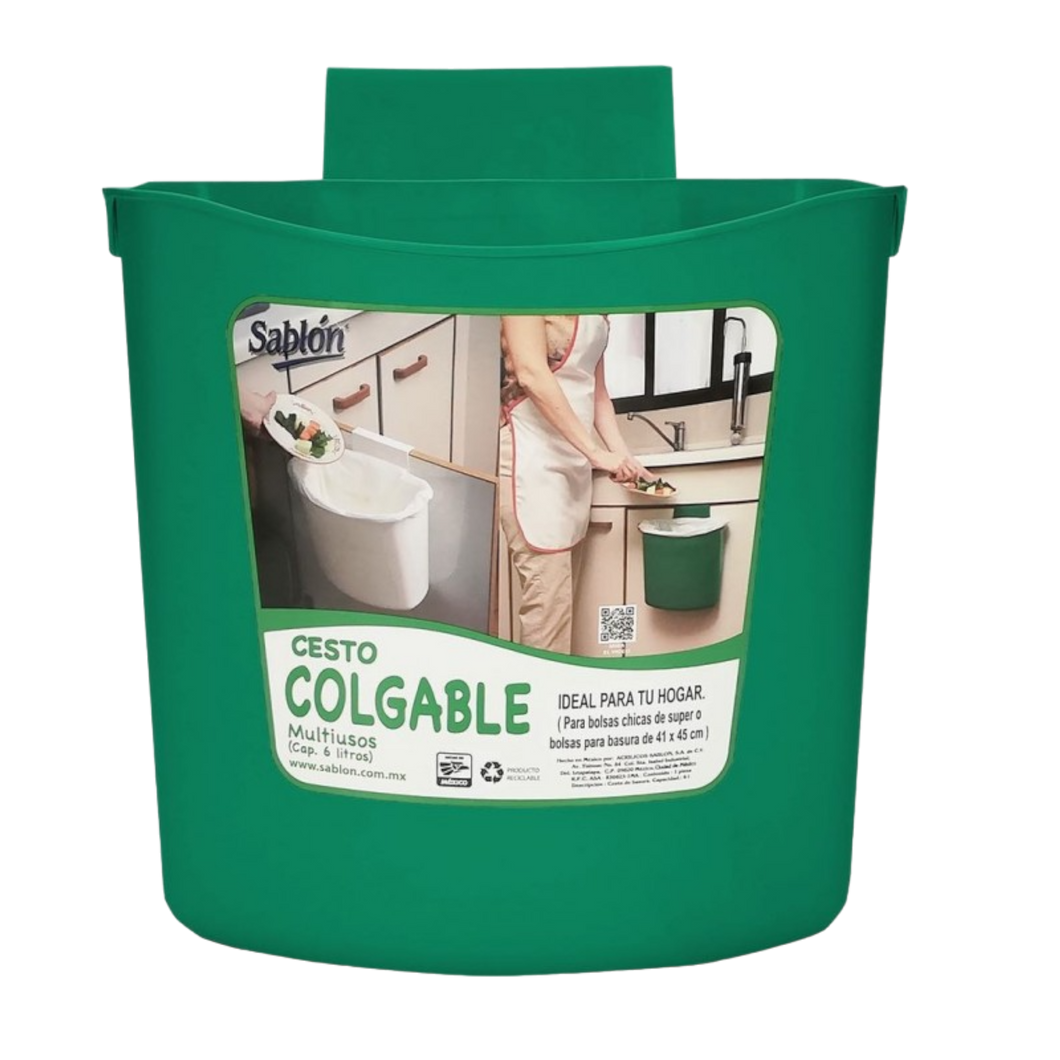 CESTO COLGABLE 6.5 LT VERDE