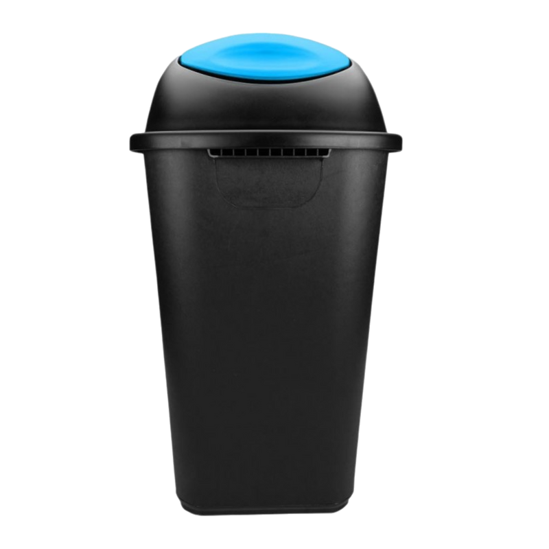 CESTO JUMBO NEGRO C/TAPA BALANCIN AZUL