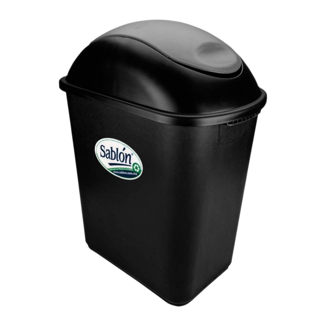 CESTO JUMBO NEGRO  C/TAPA BALANCIN GRIS