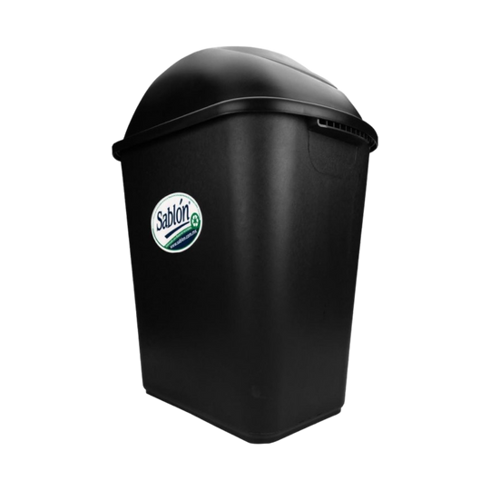 CESTO JUMBO NEGRO  C/TAPA BALANCIN GRIS