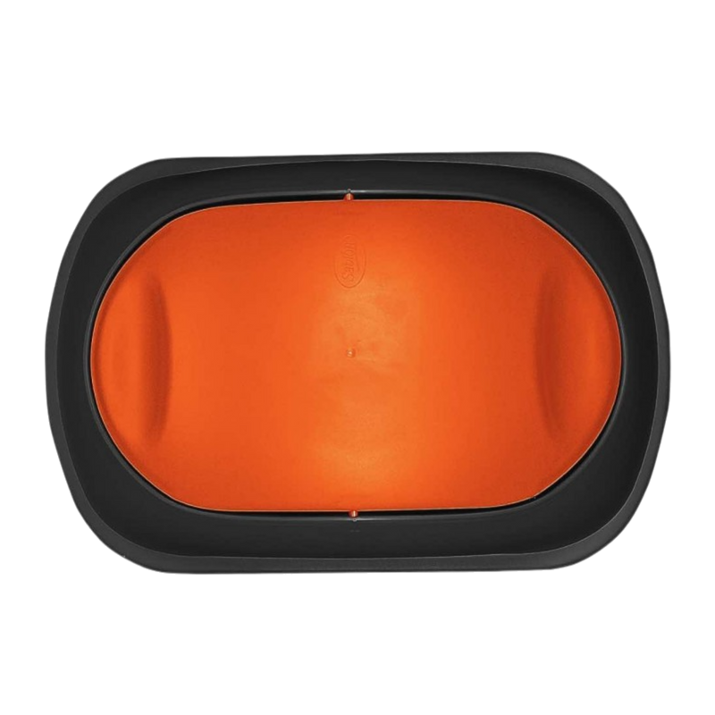 CESTO JUMBO NEGRO C/TAPA BALANCIN NARANJA