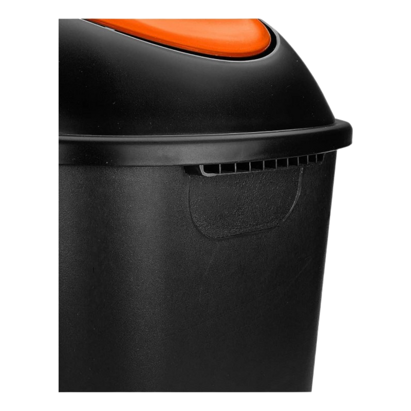 CESTO JUMBO NEGRO C/TAPA BALANCIN NARANJA