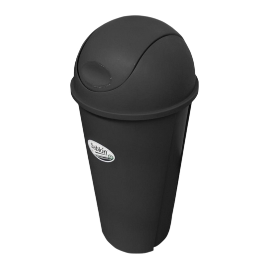 CESTO REDONDO 80 LT C/TAPA CURVO NEGRO