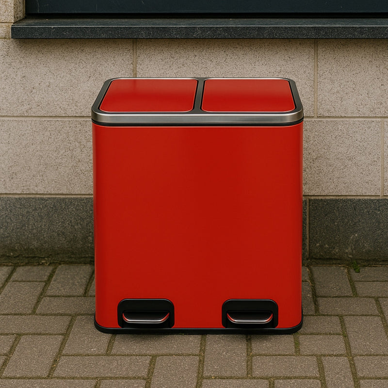 BOTE CUAD 30 LT DOBLE TAP Y PEDAL ROJO