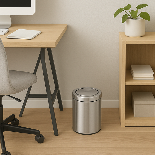 BASURERO INOX C/TAPA BASC. SWING 5 LT