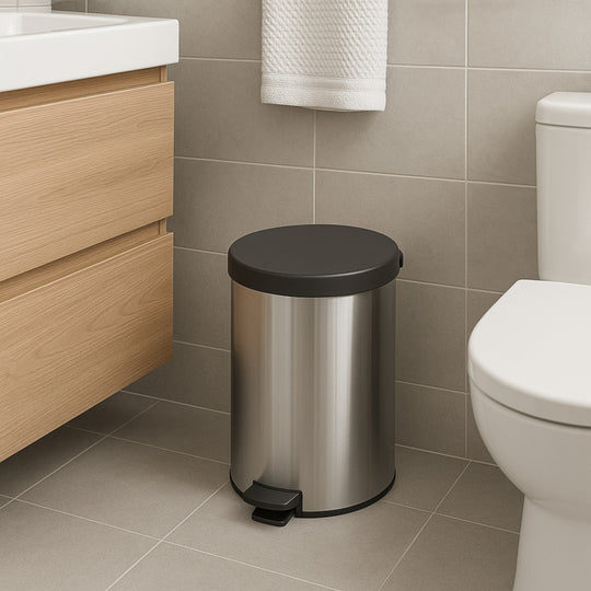 BASURERO INOX C/PEDAL NEW 12L
