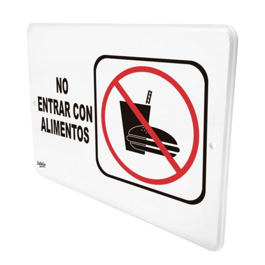 SEÑAL NO ENTRAR CON ALIMENTOS 22.8x15.2