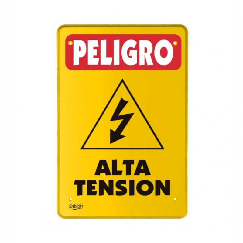 SEÑAL PELIGRO ALTA TENSION 35x24 CM