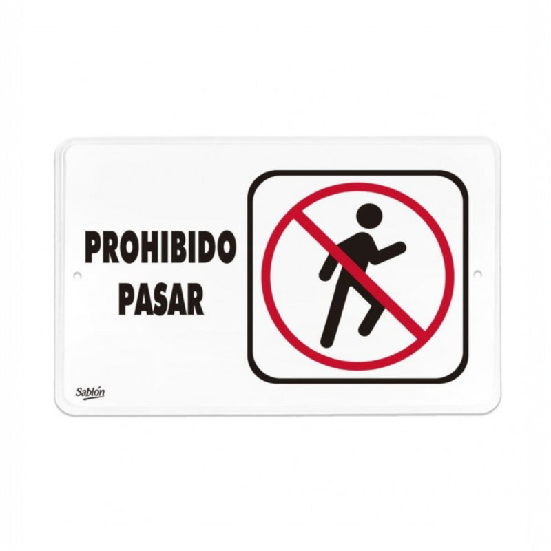 SEÑAL PROHIBIDO PASAR 23x15 CM